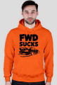 E46 - FWD sucks (bluza męska kapturowa) ciemna grafika