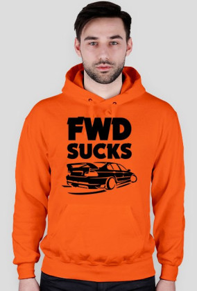 E46 - FWD sucks (bluza męska kapturowa) ciemna grafika