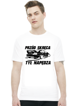 E46 - Przód skręca Tył napędza (koszulka męska) ciemna grafika