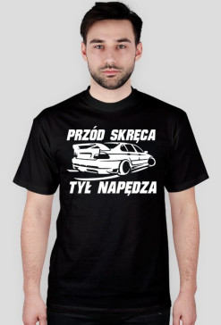 E46 - Przód skręca Tył napędza (koszulka męska) jasna grafika