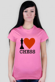 Koszulka damska różowa I love chess
