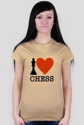 Koszulka damska różowa I love chess