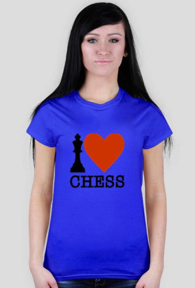 Koszulka damska różowa I love chess