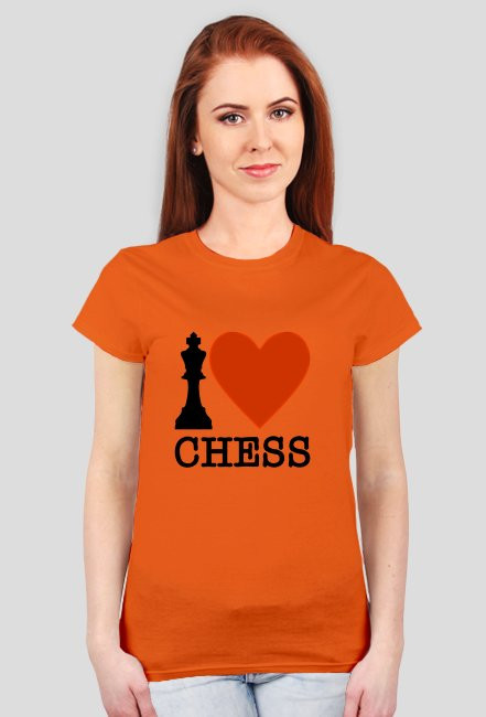 Koszulka damska różowa I love chess