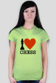 Koszulka damska różowa I love chess