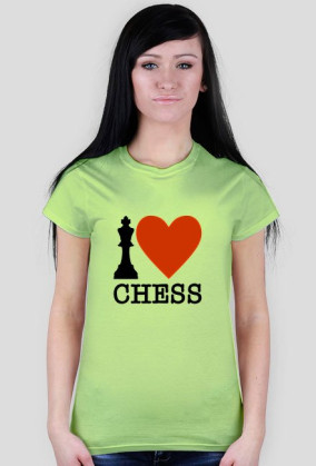 Koszulka damska różowa I love chess