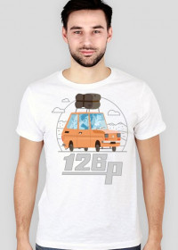 Fiat 126p. Dla Faceta - biała, Slim Fit