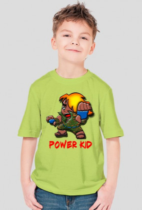 Koszulka chłopięca czarna z nadrukiem oraz napisem power kid