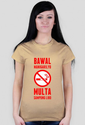 Koszulka damska biała z logo zakazu palenia oraz napisem