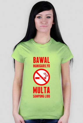 Koszulka damska biała z logo zakazu palenia oraz napisem