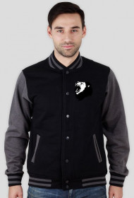 Bluza college czarno-szara z nadrukiem lwa