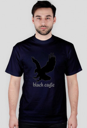 Koszulka męska granatowa z wizerunkiem czarnego orła