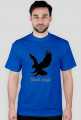 Koszulka męska granatowa z wizerunkiem czarnego orła