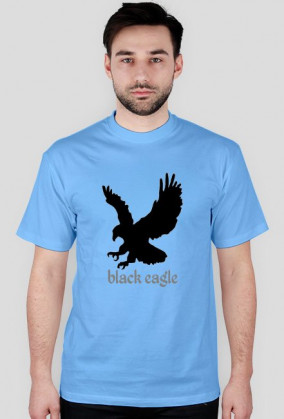 Koszulka męska granatowa z wizerunkiem czarnego orła