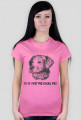 Koszulka damska biała z nadrukiem psa oraz napisem "TO JA TWÓJ PRZYJACIEL PIES"