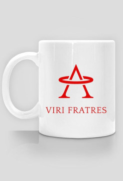 Kubek z logo Viri Fratres i napisem