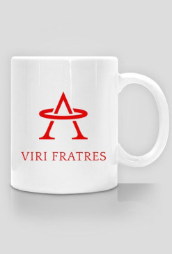 Kubek z logo Viri Fratres i napisem