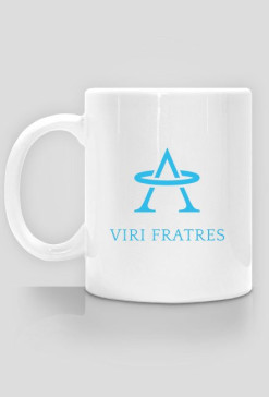 Kubek z logo Viri Fratres i napisem