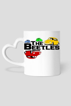 The Beetles (kubek uszko serduszko) ciemna grafika