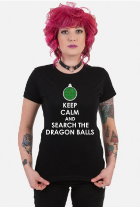 Dragon Ball KEEP CALM AND SEARCH THE DRAGON BALLS - T-shirt damski