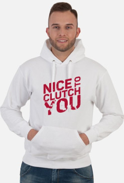NICE TO CLUTCH YOU - czerwony nadruk
