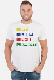Eat, sleep, game, repeat-_koszulka męska