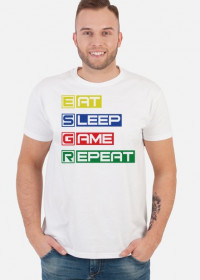 Eat, sleep, game, repeat-_koszulka męska