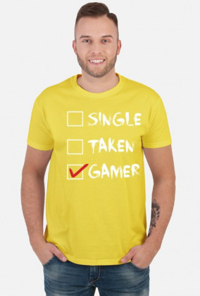 Single, taken, gamer_koszulka męska