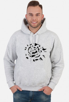 Bluza z kapturem Róża czarno-biała