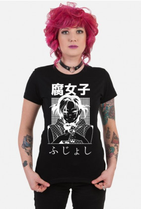 Koszulka Yaoi Fujoshi - Prezent dla fanki anime yaoi (Czarna)