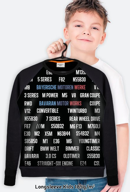 BMW MPOWER Keywords (bluza dziecięca fullprint lekka) czarna