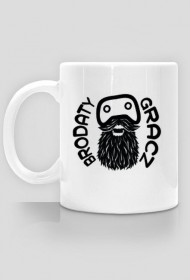 BRODATY GRACZ - KUBEK - WHITE