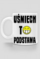 Uśmiech to podstawa (kubek) ciemna grafika