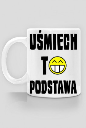 Uśmiech to podstawa (kubek) ciemna grafika