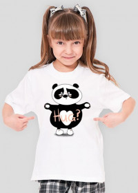 Panda Hug Girl's T-shirt white