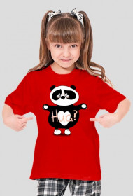 Panda Hug Girl's T-shirt 2 red