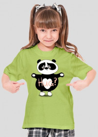 Panda Hug Girl's T-shirt green