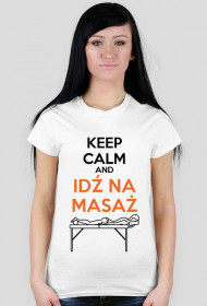 koszulka damska - "idź na masaż" (motyw ciemny)