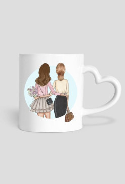 My mother is my best friend MUG - heart | brunette girl