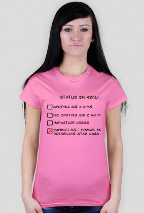 T-shirt damski "Status związku"