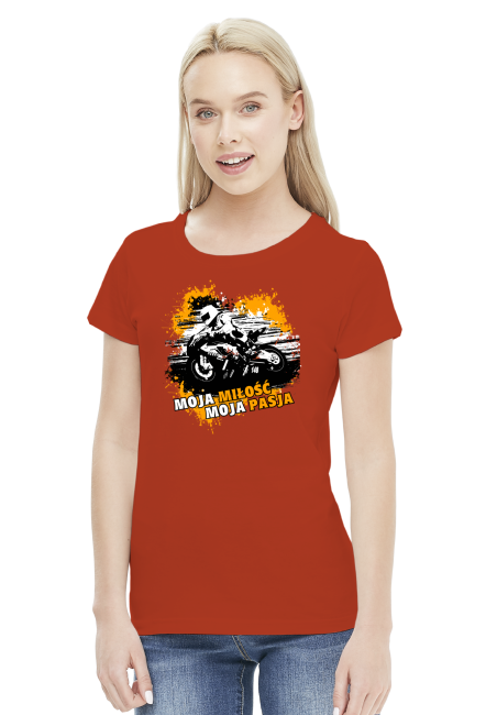Moja miłość, moja pasja - Damska koszulka motocyklowa