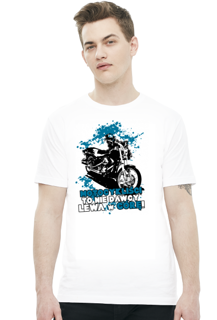 Motocykliści to nie dawcy - Lewa w Górę! - Męska koszulka motocyklowa