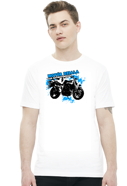 Motór działa jak natura chciała - Męska koszulka motocyklowa