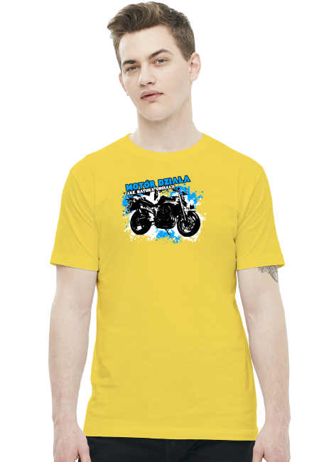 Motór działa jak natura chciała - Męska koszulka motocyklowa