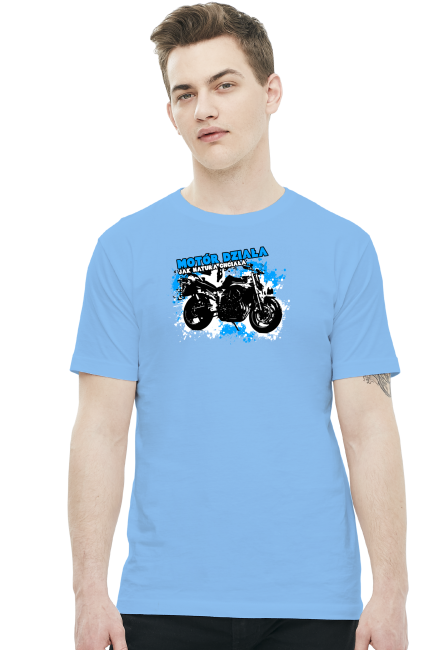 Motór działa jak natura chciała - Męska koszulka motocyklowa