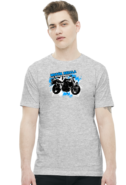 Motór działa jak natura chciała - Męska koszulka motocyklowa