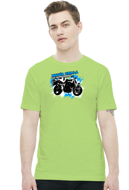 Motór działa jak natura chciała - Męska koszulka motocyklowa