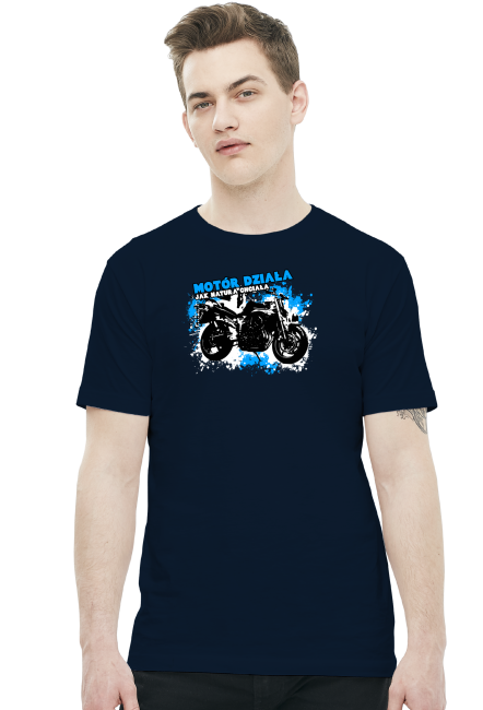 Motór działa jak natura chciała - Męska koszulka motocyklowa