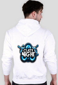 Bluza Biała Z kapturem Crazy Night