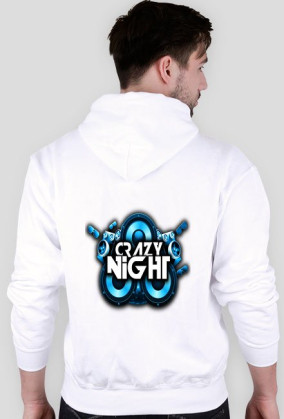 Bluza Biała Z kapturem Crazy Night